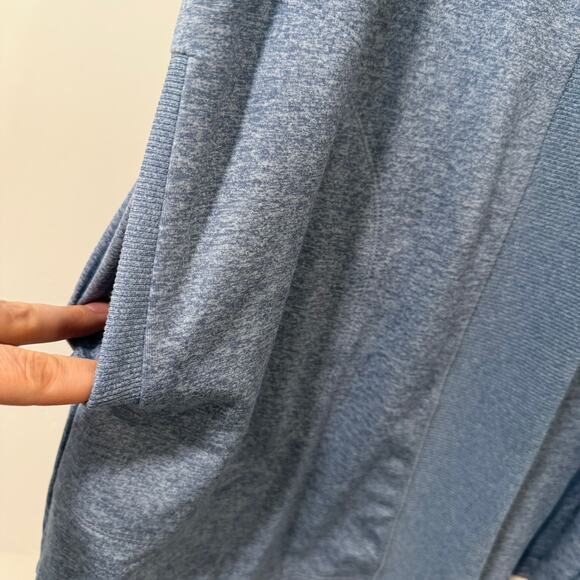 Athleta Women's Uptempo Wrap Cardigan Open Front Hooded Blue Medium Athleisure - Picture 6 of 7